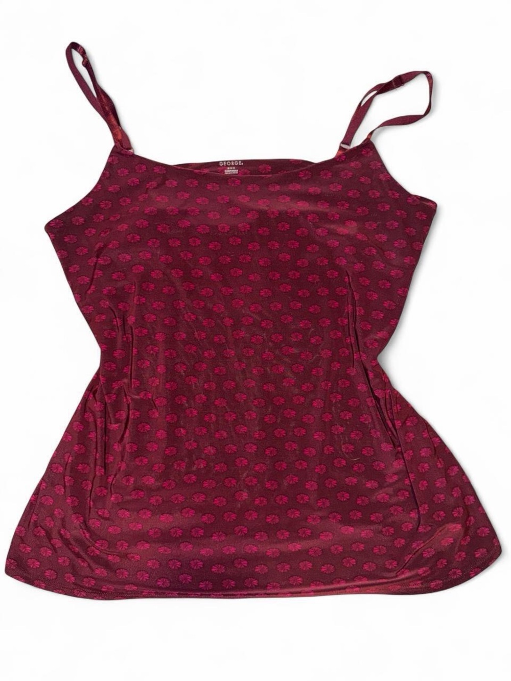George Burgundy Floral Dot Spaghetti Strap Camisole